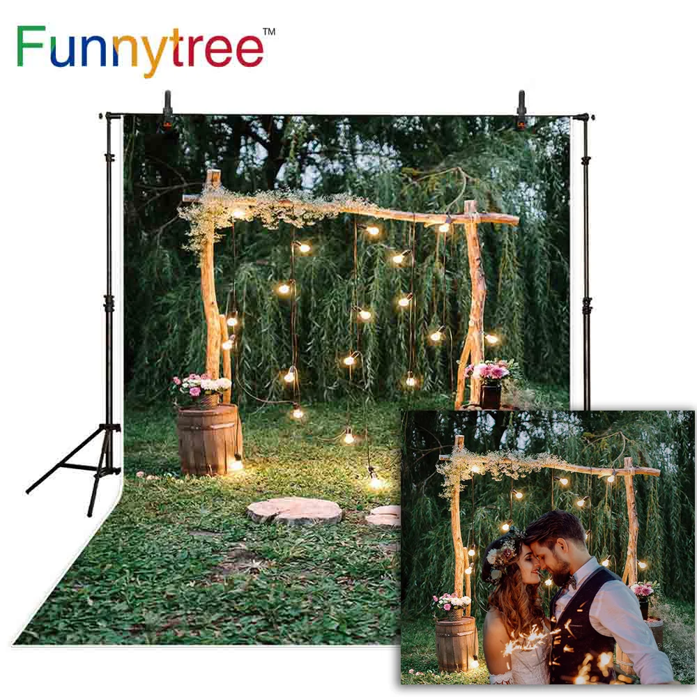 

Funnytree wedding photocall boda pergola backdrop photo background for studio wood flower photography Vintage props photozone