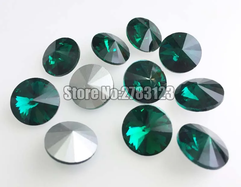 Factory sales Round high quality Glass malachite green pointback loose rhinestones,DIY Phone/nail art /Clothing accessories