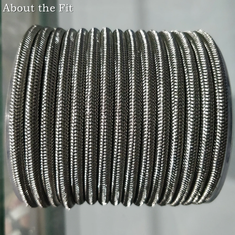 About the Fit 6mm 1M Braided Steel Wire/Leather/Rubber Jewelry Accessories Metal Rope Mesh Bands Woven Cable Craft Collar Making