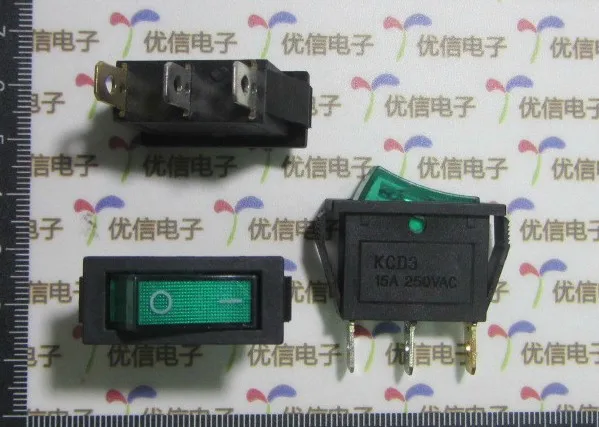 

15A 250VAC 30.5*13.5mm 3P Rockey Switch / Ship switch With green light