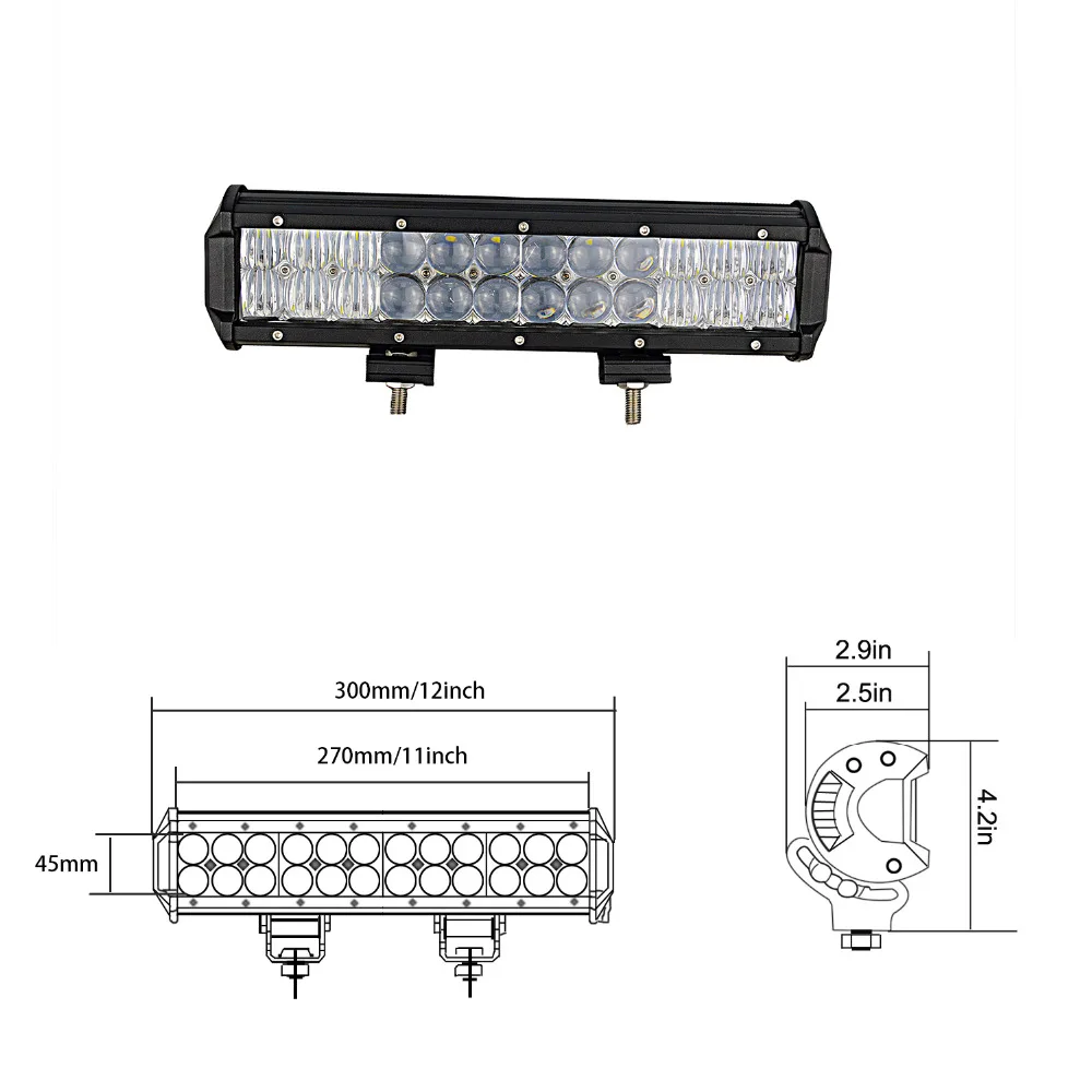 Auxtings 12inch 120w 5D Led work light double rows movable bracket IP67 waterproof high power high lumens LED light bar offroad