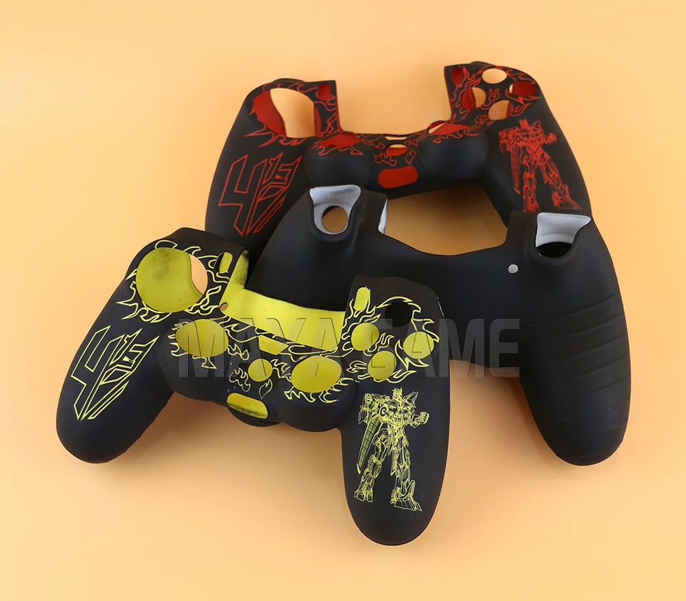 10 Stück schützende Silikonhülle mit Griff für PS4-Controller-Shell, PS4-Aufkleber für Playstation 4