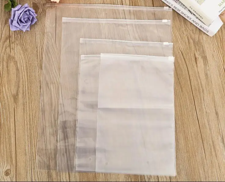 50 unids / batch clear plastic bag Sello zip lock bags travel mate zip slide valve packaging bag for cosmetics change forever