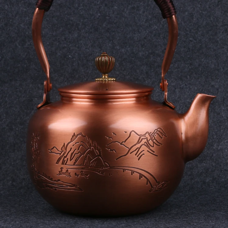 Cast Iron Copper Tea Pot Japanese Teapot Tetsubin Kettle Drinkware KungFu Copper teapots Uncoated TeaKettle Gifts