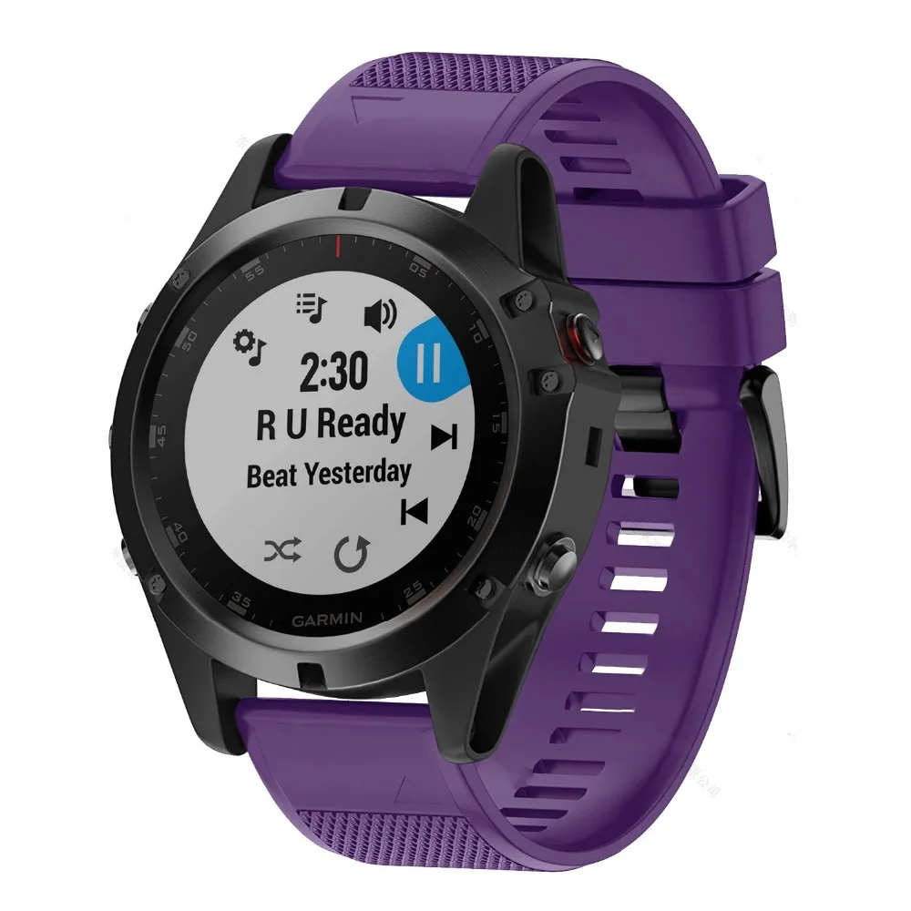 สายรัดข้อมือซิลิโคนถอดเร็ว20มม. 22มม. 26มม. สำหรับ Garmin Fenix 5 5S 5X 6 6s 6X 3 3HR GPS เปลี่ยนสมาร์ทวอท์ช
