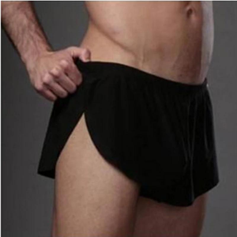 Short masculino de corrida, sexy, cintura baixa, roupa esportiva para homens, roupa íntima para academia, calça de moletom, calça respirável para