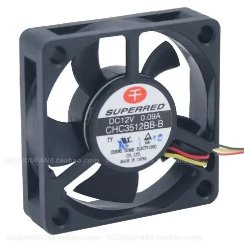 Original CHC3512BB-B 3510 12V 0.09A 3.5CM three-wire cooling fan