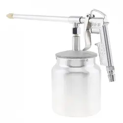 Prata Pot tipo pistola pneumática, fácil de operar, 6mm bocal, pote de alumínio para móveis, instalações de fábrica, 1-5PCs