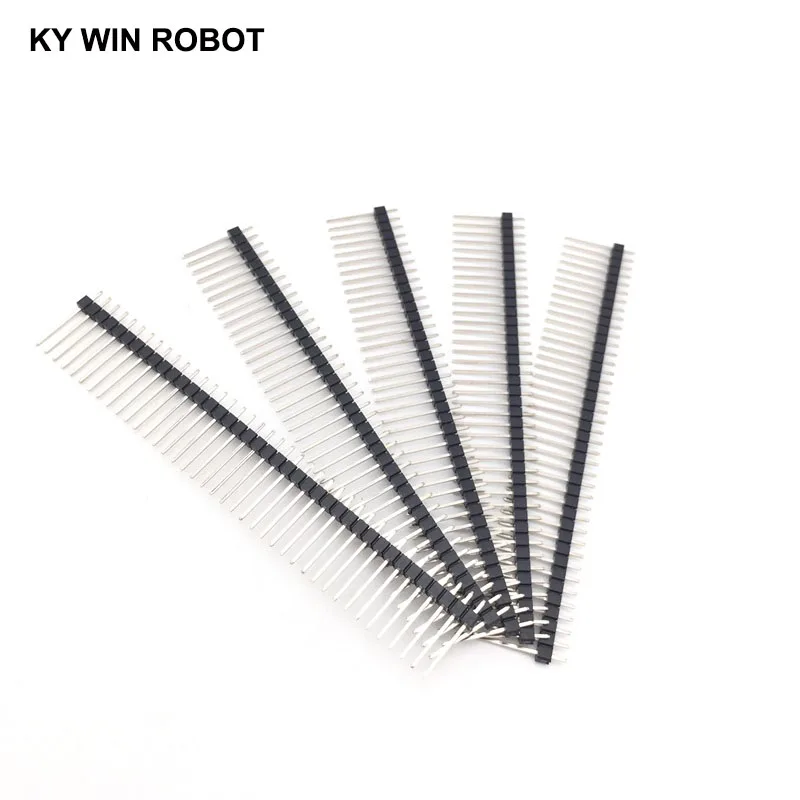 Cabeçalho masculino do Pin da única fileira quebrável longa, 1x40Pin, 2.54mm, altura 1x40, 17mm, 10Pcs