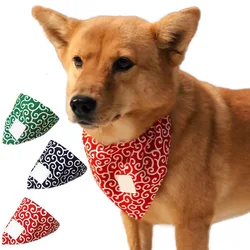 Dog Triangular Bandage Tang Grass Pattern Bandana Collar Scarf Cotton Dog Accessories For Shiba Inu Chihuahua Large