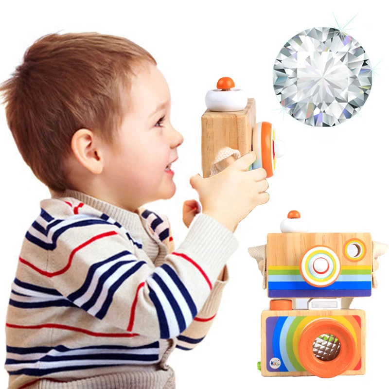 Kinder Holz Kamera Kaleidoskop Spielzeug Bildungs Magie Kaleidoskop Baby Kid Kinder Lernen Spielzeug