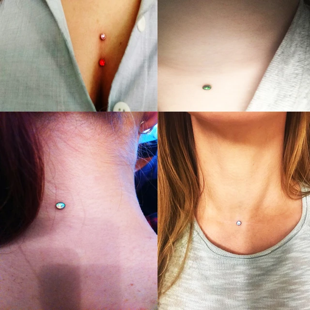 Microdermal anchor piercing outlet