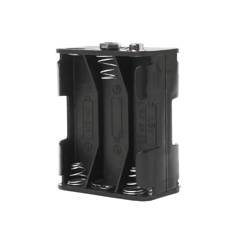 Battery Holder Double Side 6x1.5V AA Buckle Box Case Cell DIY Clip Container Spring Black