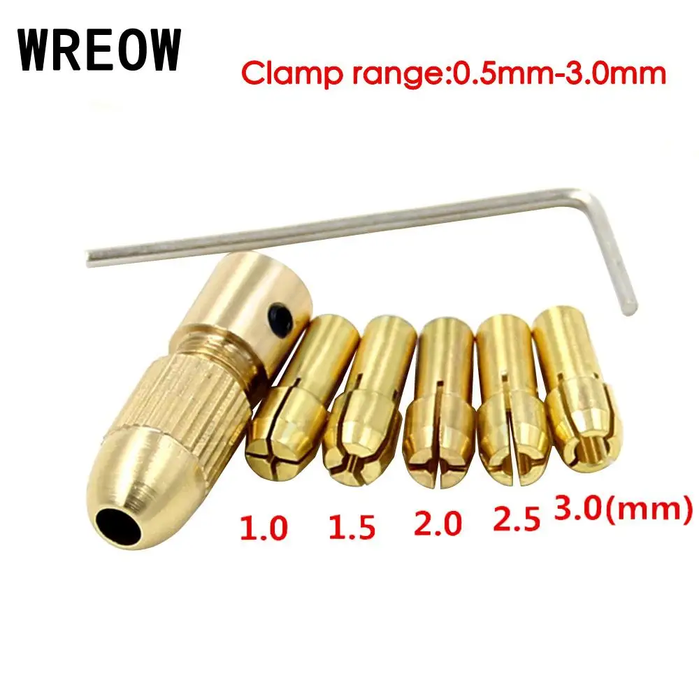 Drill Chucks Bits Brass Collet Mini Drill Chuck 1.0-3.0mm Fit for Micro Electronic Twist Chuck adapter Power Tool Accessory