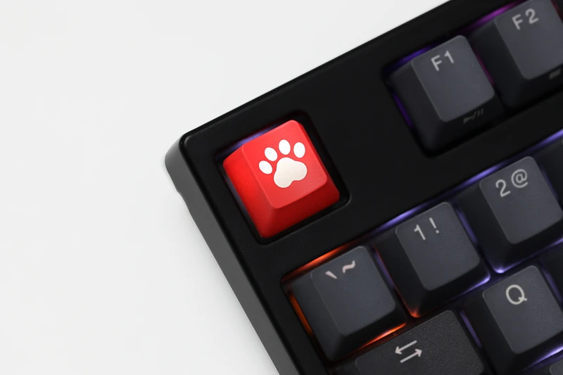 Novelty Shine Through Keycaps ABS Etched, Shine-Through cat pad  black red custom mechanical keyboard enter backspace r4 r1