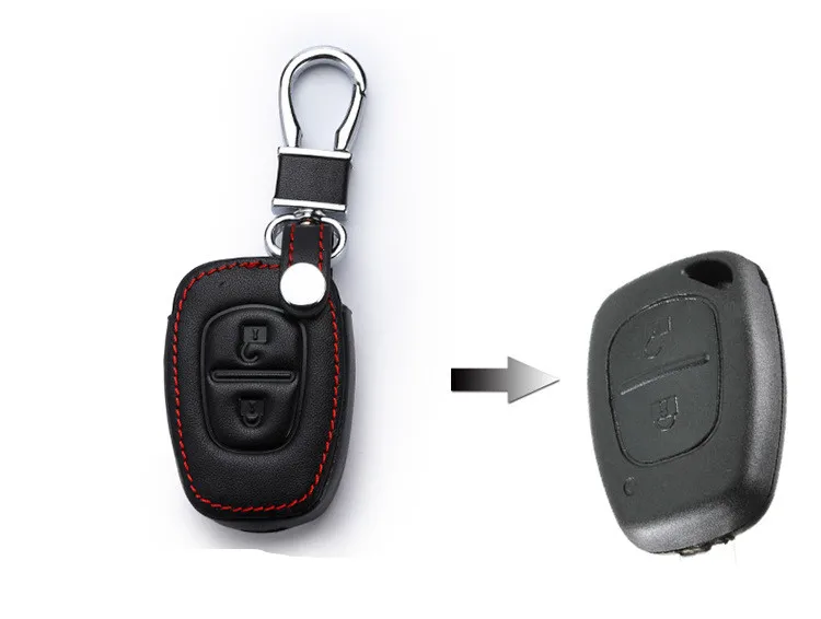 RMLKS Remote 2 Buttons Leather Car Key Case Cover Holder For Opel F Renault Movano Trafic Kangoo Blank