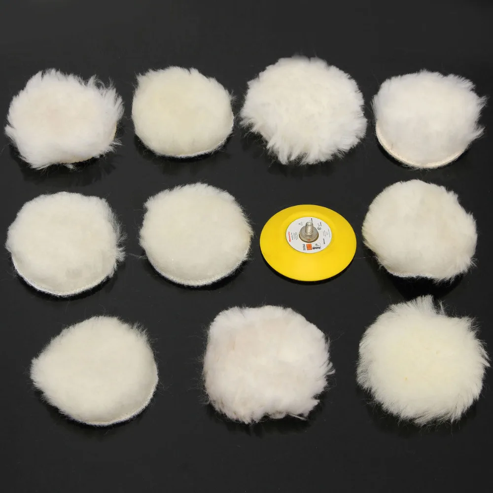 WENXING 11Pcs 3 "ผ้าขนสัตว์Buffing Bonnet PadชุดสำหรับM6รถAuto Polisher Waxing