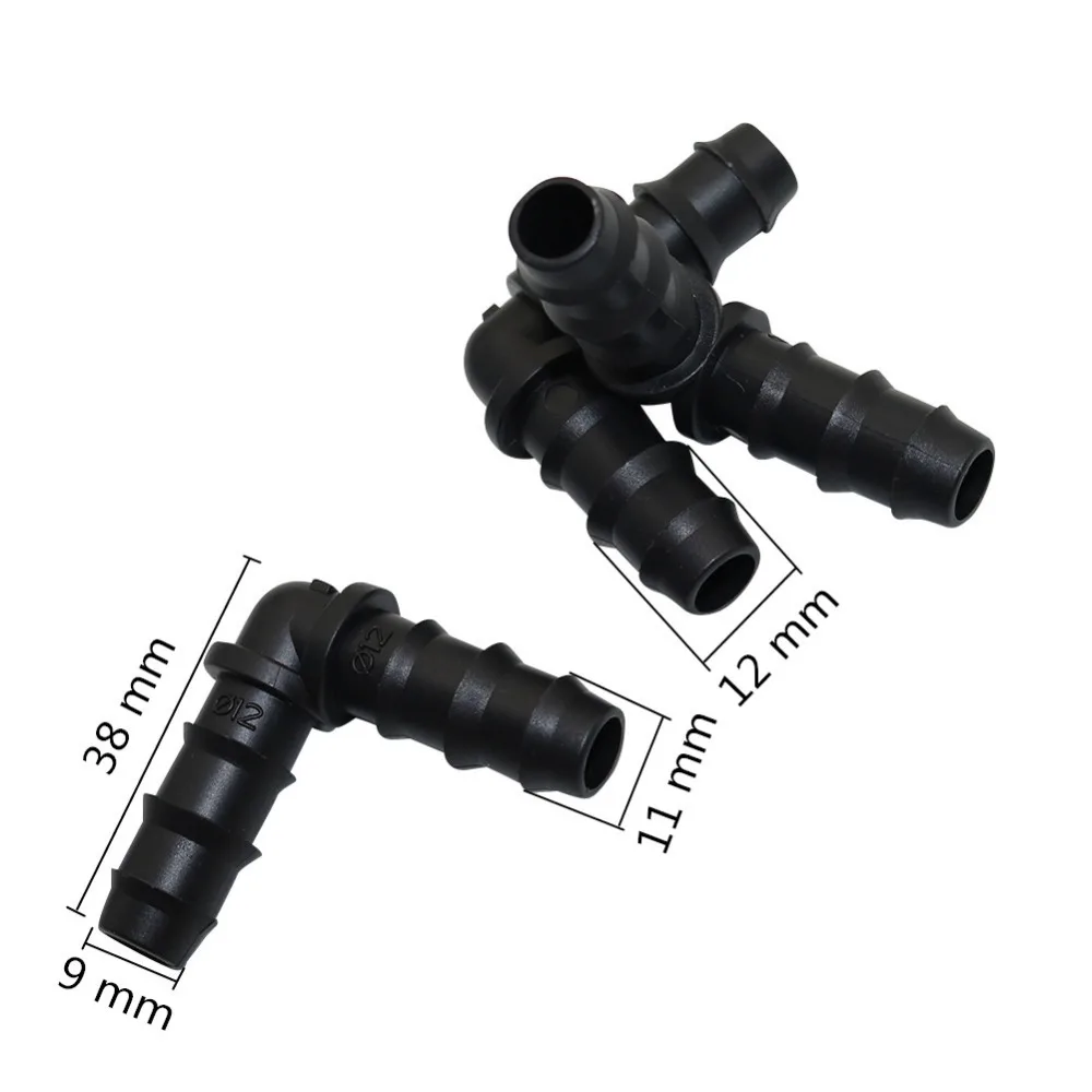 8mm Barb Elbow connector Greenhouse Drip irrigation system Pipe fitting Garden Accessories Agriculture Hose Adapter 30 Pcs