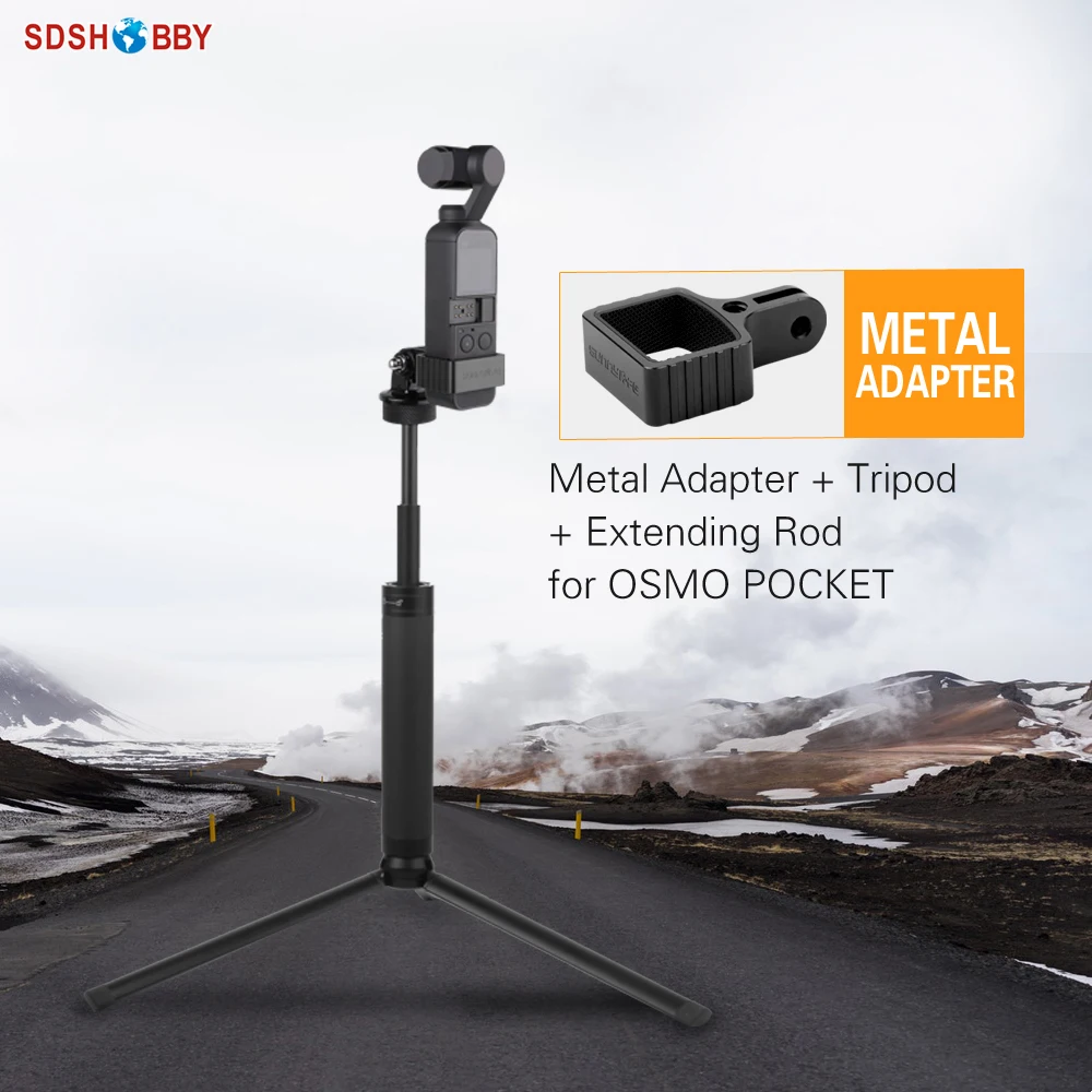 

Sunnylife Aluminum Alloy Adapter Kit Tripod Mount Extension Rod Selfie Stick for POCKET 2/OSMO POCKET Gimbal Camera GOPRO