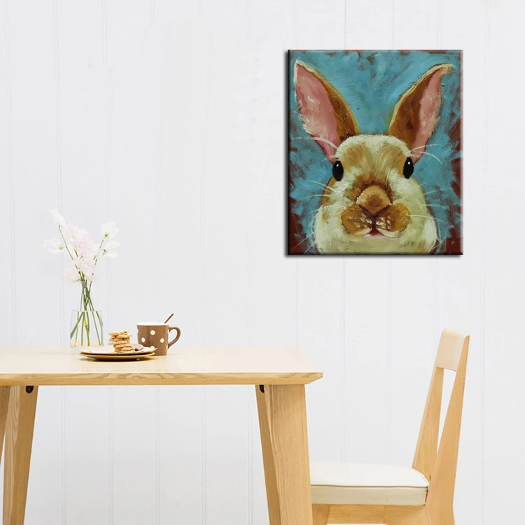 Dafen Oil Painting Manufacturer Wholesale High Quality Abstract Animal Oil Painting Rabbit Painting On Canvas Hare Paintings