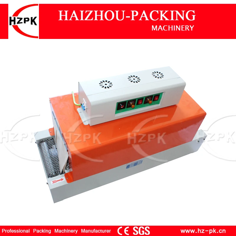 HZPK Automatic Shrink Machine PVC Film Shrinking Heat Package Sleeve Shrink Plastic Packing Machine Solid-State Voltage BS-260