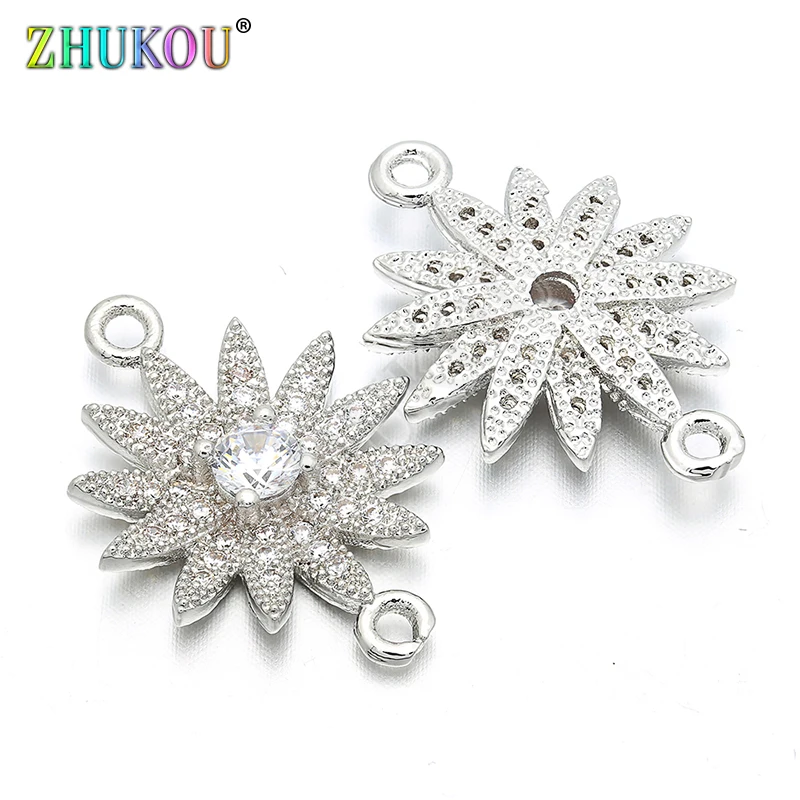 17*23mm Micro Pave CZ Merkaba Starburst Crystal Connector For Diy Jewelry Accessories Making, Hole: 1.6mm, Model: VS45