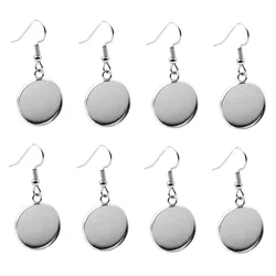 20pc Stainless Steel Cabochon Earring Settings Fit 6 8 10 12 14 16 18 20 25 30mm Blank Base Diy Earrings Hooks Jewelry Findings