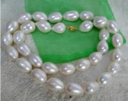 

free shipping noble jewelr 12 -14mm genuine natural Freshwater white pearl necklace 18 inch DIY women hot sale jewelry