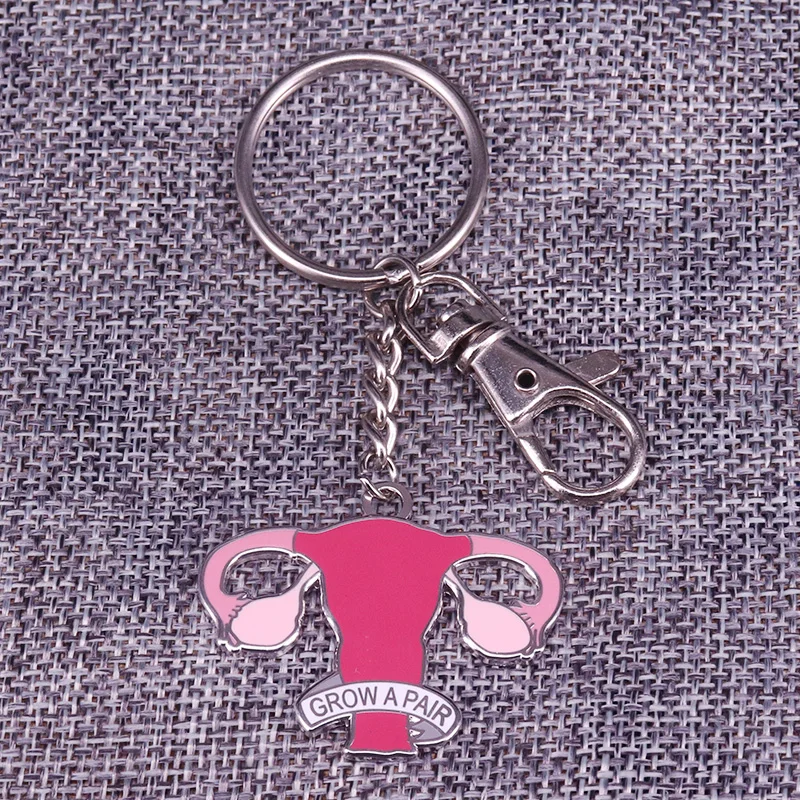 Grow a pair of ovaries keychain Women Feminist Gift