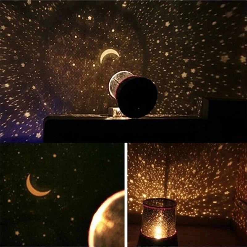 Projetor LED Night Light com USB, Lâmpada para Crianças, Crianças, Baby Sleep, Romântico, Céu, Estrela, Lua, Mestre, Colorido, Projeção, Lâmpada