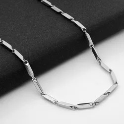 Fashion 316 Stainless Steel Men's Necklace Titanium Steel With Chain Hammer 3MM Coarse  Handmade Square Chain Hot Sale