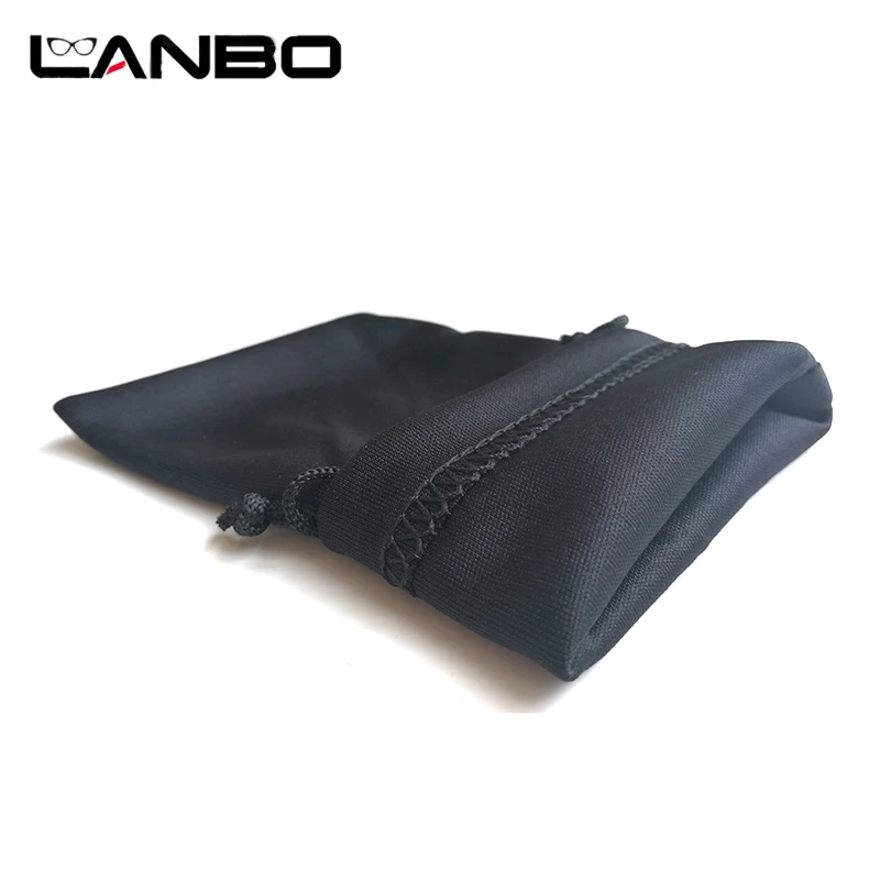 LANBO 50 pezzi Custodia per occhiali da sole in microfibra nera Fibre acriliche Borsa in tessuto morbido all\'ingrosso Custodia per occhiali