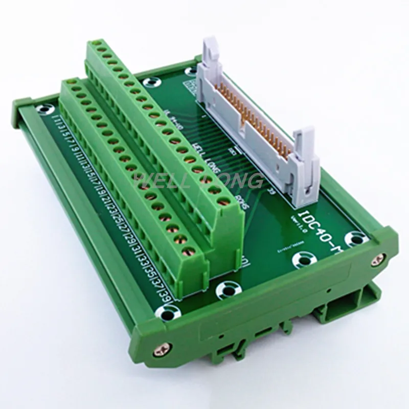 IDC-40 DIN Rail Mounted Interface Module 2x20 Pins 0.1