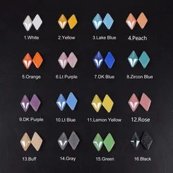 Nail art Ceramic Beads Rhombus Shape 16 Color Mix color 8x12mm DIY Craft Flatback Pearl Stones For Nail art free shipping