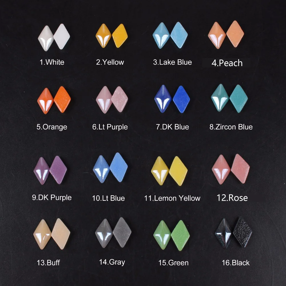 Nail art Ceramic Beads Rhombus Shape 16 Color Mix color 8x12mm DIY Craft Flatback Pearl Stones For Nail art free shipping