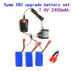 Syma X8 X8A X8C X8C-1 X8W X8G 7.4v 2400mAh pezzi di ricambio LiPo batteria + 7.4V Multi-caricatore