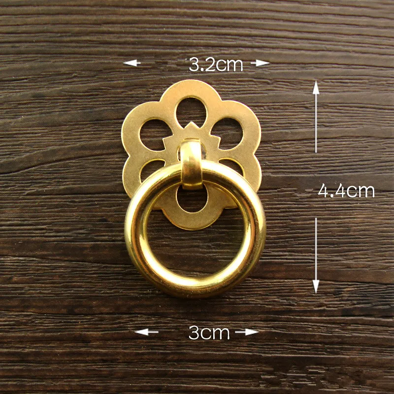 Vintage Brass Handle Hollow Flower Door Pull Handle Cabinet Dresser Drawer Knobs,Retro Chinese Furniture Hardware Handles,8Sets