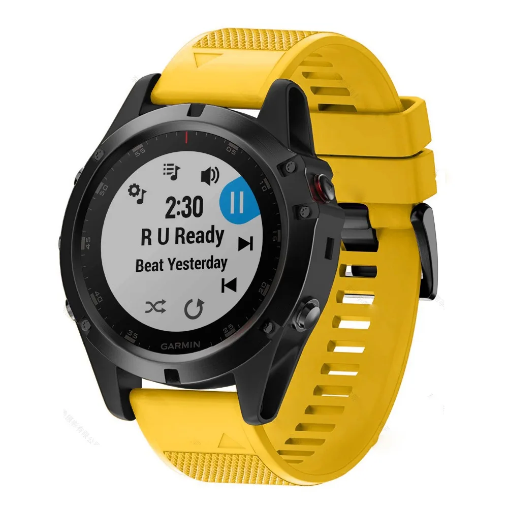 สายรัดข้อมือซิลิโคนถอดเร็ว20มม. 22มม. 26มม. สำหรับ Garmin Fenix 5 5S 5X 6 6s 6X 3 3HR GPS เปลี่ยนสมาร์ทวอท์ช