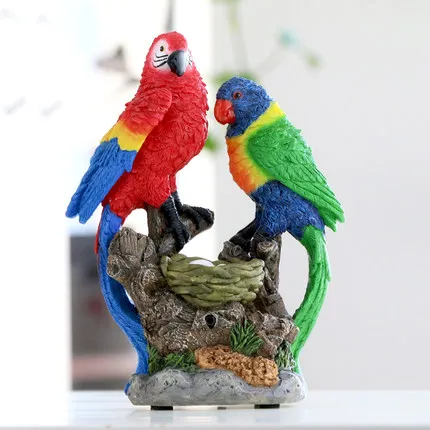 Simulation parrot villa garden courtyard decorations outdoor ornaments cartoon animal modeling resin furnishings free shipping