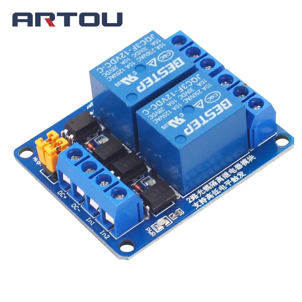 3.3V 5V 12V 24V 2 Channel Relay Module High and low Level Trigger Dual Optocoupler Isolation Relay Module