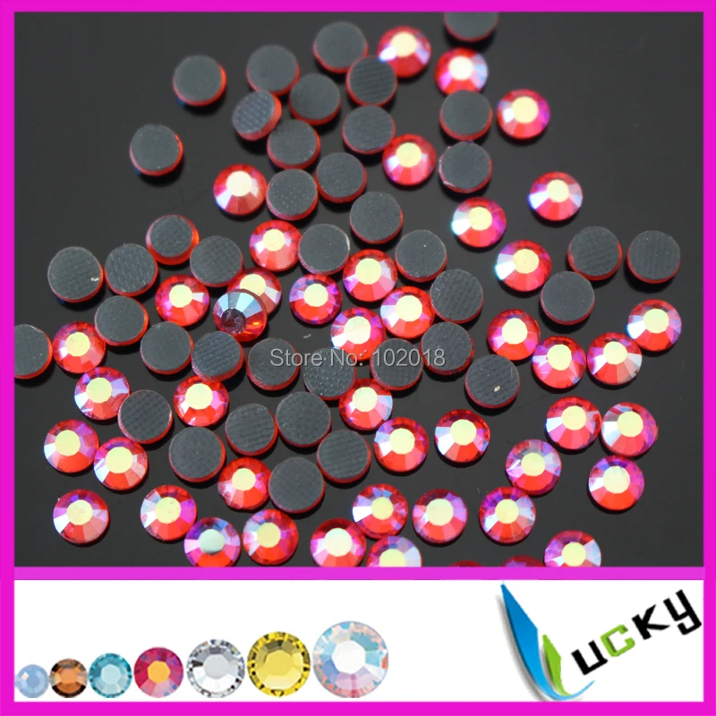 Freeshipping 1440pcs 2014 new design DMC 20ss iron on crystals Orange ab hotfix rhinestones with glue good water and heat test