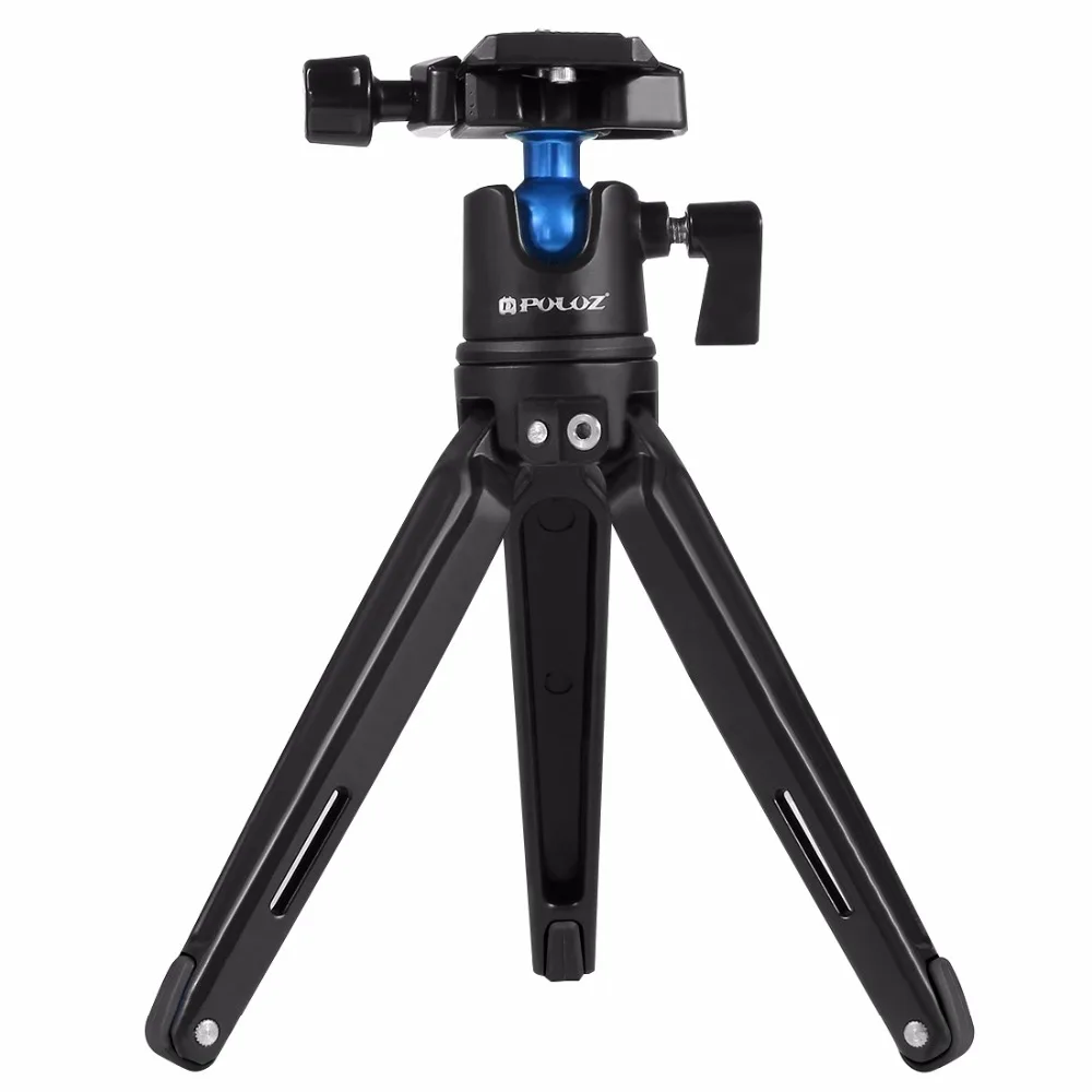 PULUZ Pocket Mini Metal Desktop Tripod Mount with 360 Degree Ball Head for DSLR & Digital Camera, Adjustable Height: 11-21cm