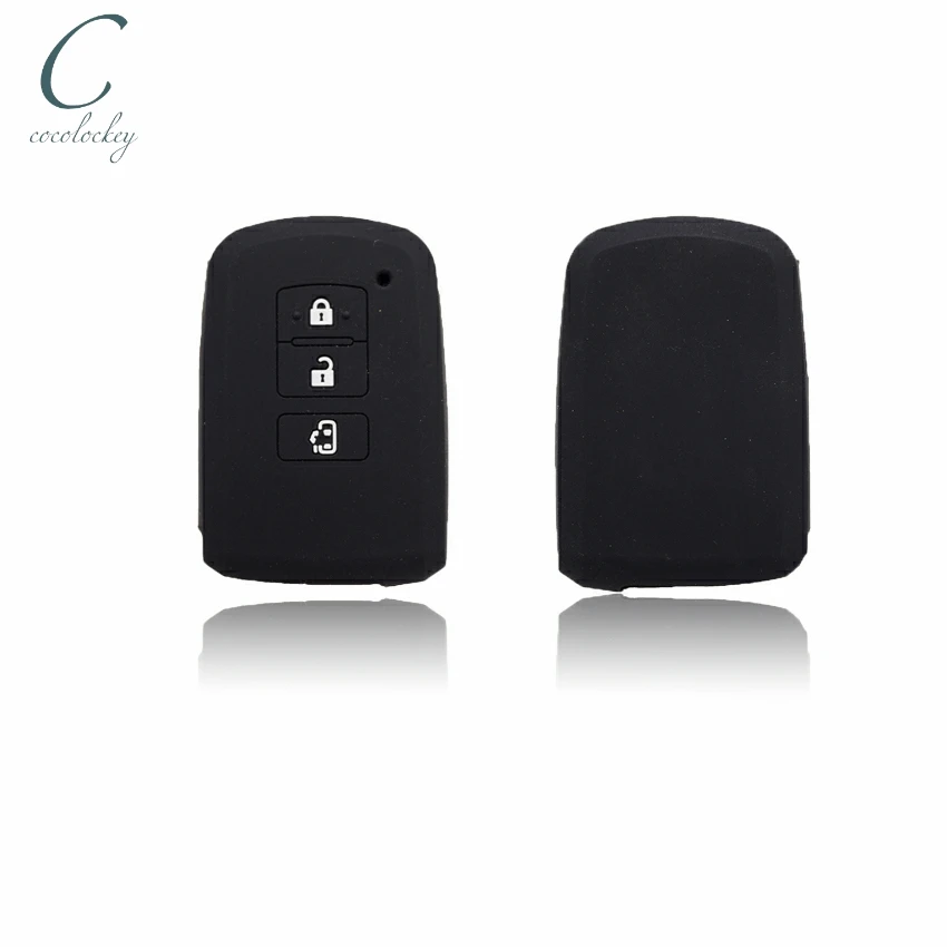 Cocolockey Car Key Cover Case Shell for toyota wish noah sienta 3Button Silicone key holder Remote Keyless Key Case for Car