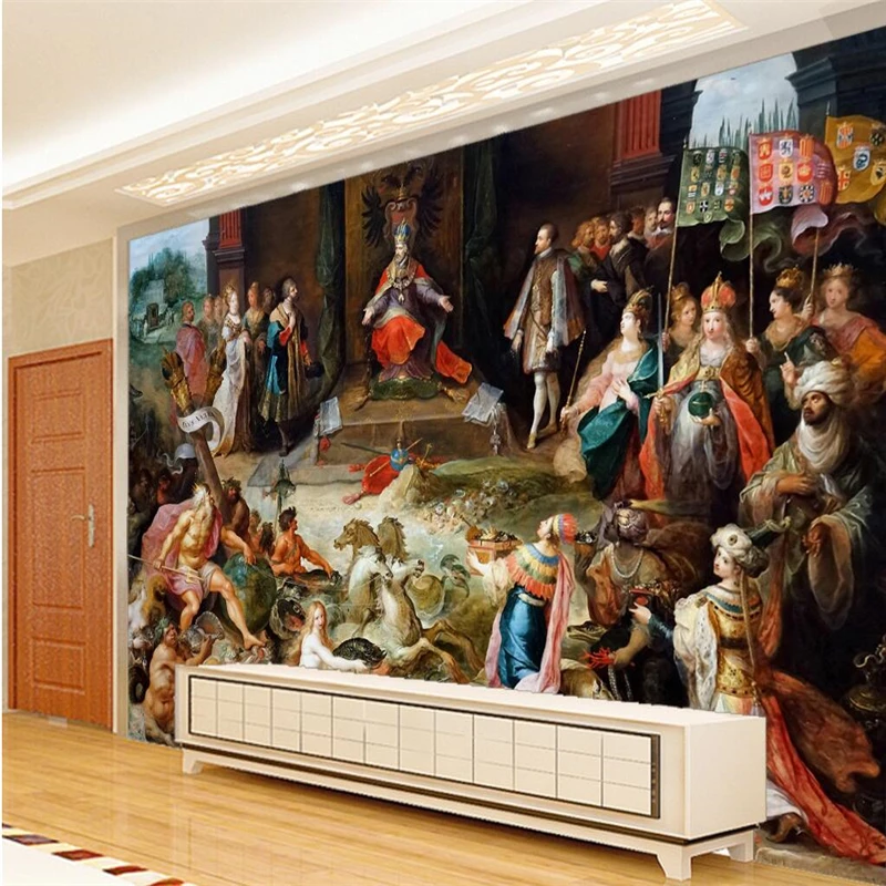 beibehang Custom Photo Mural 3d Wallpaper European Palace Oil Painting King's Celebration TV Background wall papers home decor