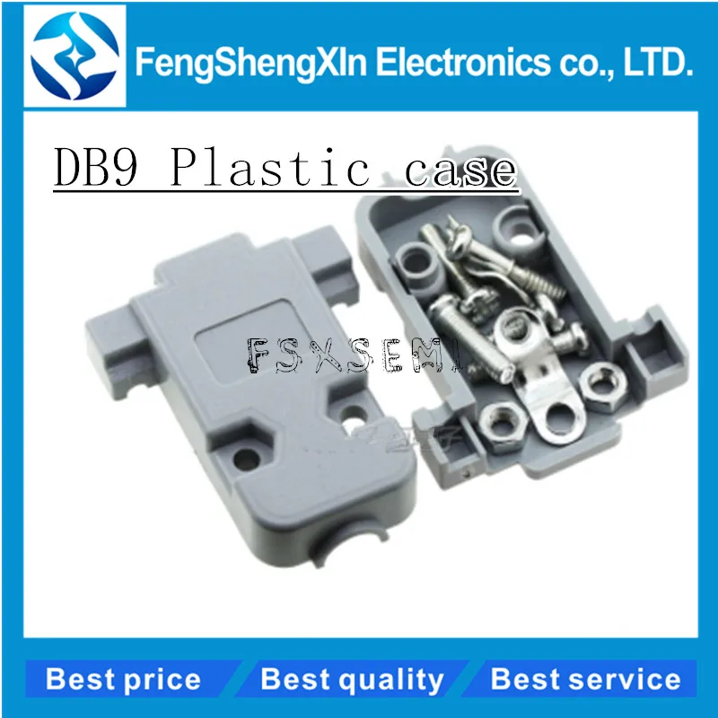 RS232 serial port connector DB9 female socket Plug connector 9 Pin copper RS232 COM adapter with Plastic Case DIY