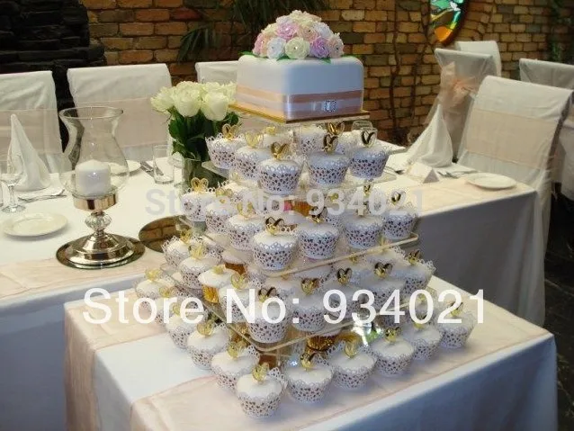 

5 Tier Square Cake Stand or Cupcake Stand / Acrylic Square Cake Decoration Wedding Cup Cake Stands