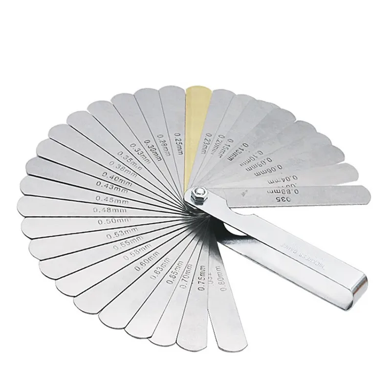 16 Blades Curved Feeler Gauge 0.127 to 0.508mm  32 Blades Feeler Gauge Stainless Steel Metric Imperial 0.04-0.88mm