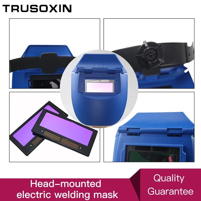 Big view area Portable Solar Auto darkening Photoelectric True color Welding Mask  Flip Half Helmet Helical Welding welder cap