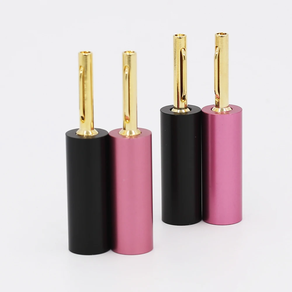 4 stuks Vergulde Banaan Pluggen Audio Speaker Mannelijke Connector