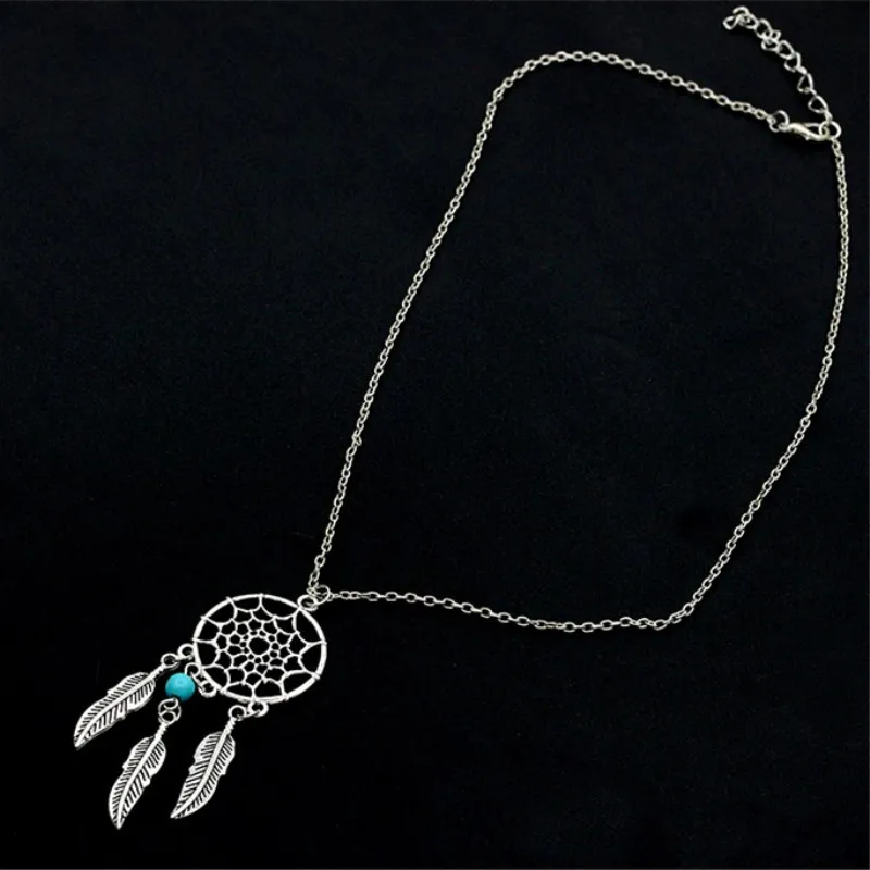 Trendy Dreamcatcher Pendant Mandala Lotus Necklaces For Women Vintage GoldenColor  Feather Dream Catcher Jewelry Accessories